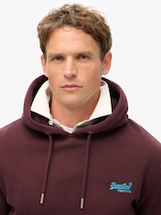 Superdry Burgundy Rich Deep Essential Slim Fit Logo Hoodie - Image 3 of 6