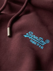 Superdry Burgundy Rich Deep Essential Slim Fit Logo Hoodie - Image 6 of 6
