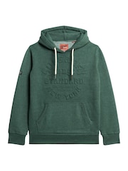 Superdry Buck Green Marl Embossed Logo Graphic Hoodie - Image 4 of 5
