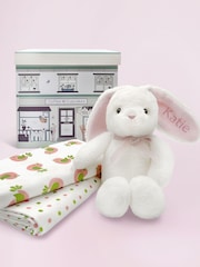 Babyblooms Baby Personalised 100% Cotton Bunny with Muslin Wrap Gift Set - Image 3 of 7