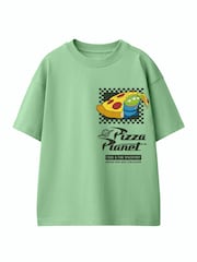 Rags & Rascals Sage Green Disney Toy Story Pizza Planet Alien T-Shirt - Image 1 of 3