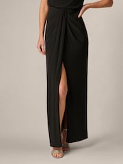 Adrianna Papell Black Pearl Mock Neck Jersey Gown - Image 5 of 6