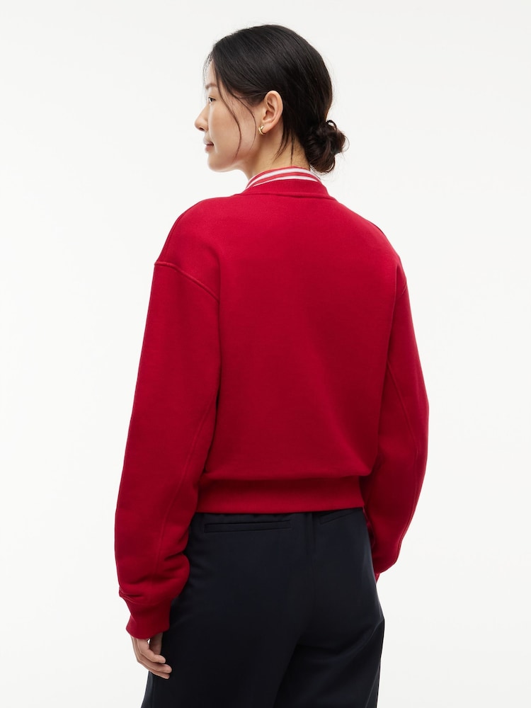 Tommy Hilfiger Red Logo Relaxed Terry Sweatshirt - Image 2 of 5 Tommy Hilfiger Red Logo Relaxed Terry Sweatshirt - Image 2 of 5