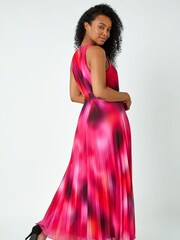 Roman Pink Petite Halterneck Pleated Maxi Dress - Image 3 of 5