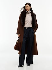 Tommy Hilfiger Brown Pure Wool Cable Roll Neck Jumper - Image 3 of 5