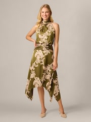 Adrianna Papell Satin Print Midi Dress - صورة 1 من 6