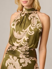 Adrianna Papell Satin Print Midi Dress - صورة 4 من 6