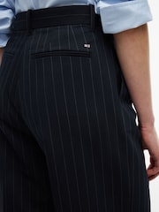 Tommy Hilfiger Blue Pleated Twill Wide Leg Trousers - Image 4 of 5