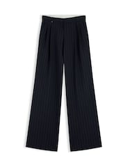 Tommy Hilfiger Blue Pleated Twill Wide Leg Trousers - Image 5 of 5