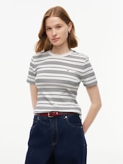 Czarny - Tommy Hilfiger Slim Crew Neck T-Shirt - Obraz 1 z 5