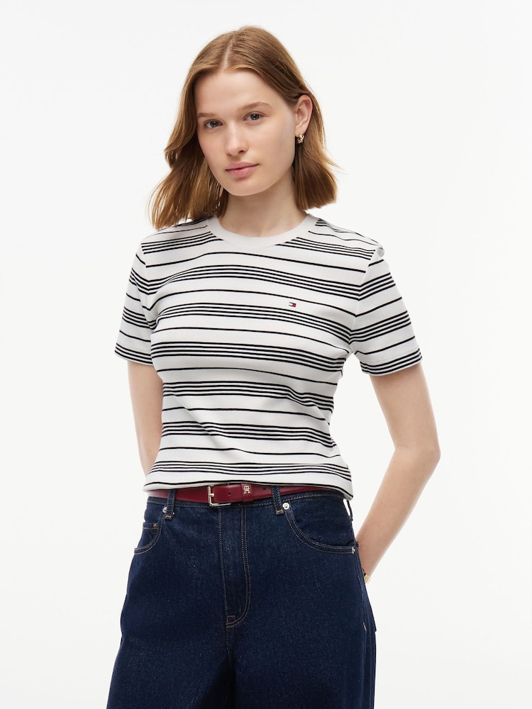 Czarny - Tommy Hilfiger Slim Crew Neck T-Shirt - Obraz 1 z 5 Czarny - Tommy Hilfiger Slim Crew Neck T-Shirt - Obraz 1 z 5