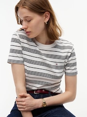 Czarny - Tommy Hilfiger Slim Crew Neck T-Shirt - Obraz 4 z 5