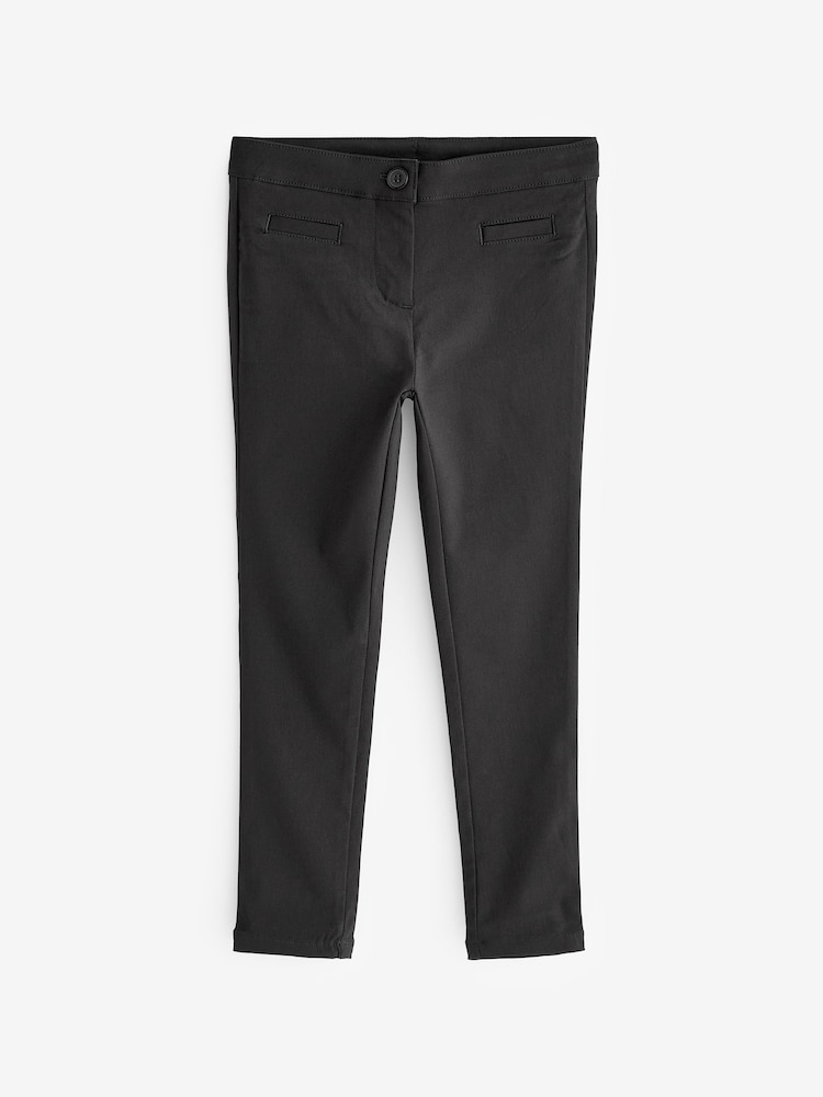 Black Longer Length School Skinny Stretch Trousers (3-18yrs) - Image 6 of 8