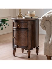 Gallery Home Brown Maddy Drum Side Table - Image 1 of 7