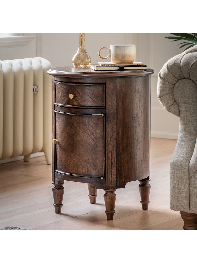 Gallery Home Brown Maddy Drum Side Table - Image 2 of 7