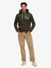 Superdry Olive Green Machined Goods Workwear Hoodie - Image 2 of 5