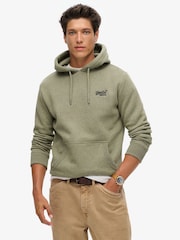Superdry Green Olive Grit Essential Slim Fit Logo Hoodie - Image 1 of 1