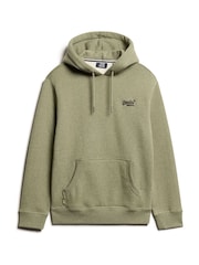 Verde oliva rugoso - Sudadera con capucha de corte entallado Essential con logo de Superdry - Imagen 4 de 5