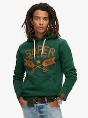 Superdry Green Marl Lo-Fi Outdoor Graphic Hoodie - Image 1 of 5