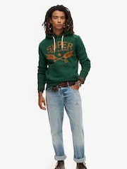 Superdry Green Marl Lo-Fi Outdoor Graphic Hoodie - Image 4 of 5