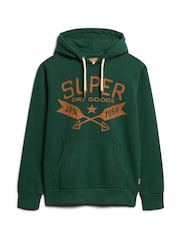 Superdry Green Marl Lo-Fi Outdoor Graphic Hoodie - Image 5 of 5