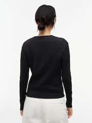Қара - Tommy Hilfiger жіңішке калибрлі кабельді тоқылған V мойын жемпірі - 5суретінің 2 суреті