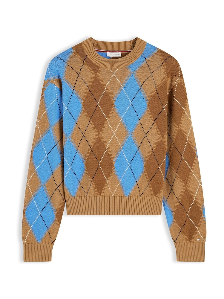 Sproščen pulover z okroglim ovratnikom Tommy Hilfiger Argyle - Slika 5 iz 5
