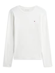 Tommy Hilfiger White Slim Crew Neck Long Sleeve T-Shirt - Image 5 of 5