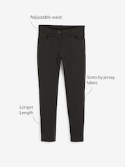 Dark Black Longer Length Jersey Stretch Skinny School Trousers (3-18yrs) - Image 3 of 3