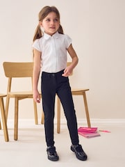 Dark Black Longer Length Jersey Stretch Skinny School Trousers (3-18yrs) - Image 4 of 9