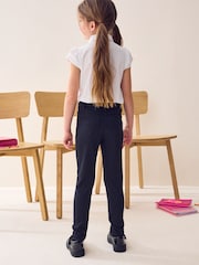 Dark Black Longer Length Jersey Stretch Skinny School Trousers (3-18yrs) - Image 5 of 9