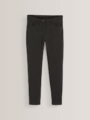 Dark Black Longer Length Jersey Stretch Skinny School Trousers (3-18yrs) - Image 7 of 9