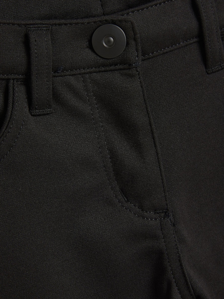 Dark Black Longer Length Jersey Stretch Skinny School Trousers (3-18yrs) - Image 9 of 9