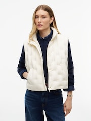 Cream - Tommy Hilfiger Flag Down Lightweight Quilted Gilet - Bild 1 von 5