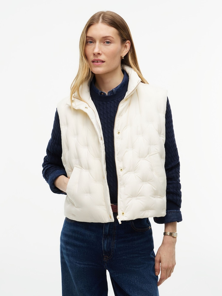 Cream - Tommy Hilfiger Flag Down Lightweight Quilted Gilet - Bild 1 von 5 Cream - Tommy Hilfiger Flag Down Lightweight Quilted Gilet - Bild 1 von 5