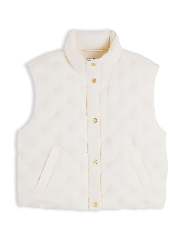 Cream - Tommy Hilfiger Flag Down Lightweight Quilted Gilet - Bild 5 von 5 Cream - Tommy Hilfiger Flag Down Lightweight Quilted Gilet - Bild 5 von 5