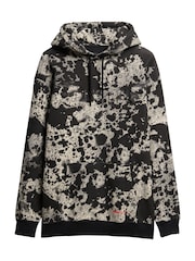 Superdry Texture Print Black Utility Camo Logo Loose Hoodie - Image 4 of 5