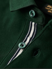 Superdry Forest Green 100% Cotton Long Sleeve Pique Polo Shirt - Image 5 of 5