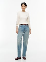 Crema - Tommy Hilfiger Fine Cable Knit Crew Neck Jumper - Imagen 3 de 5