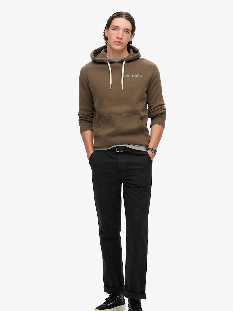Superdry Dark Khaki Tattoo Graphic Hoodie - Image 3 of 7