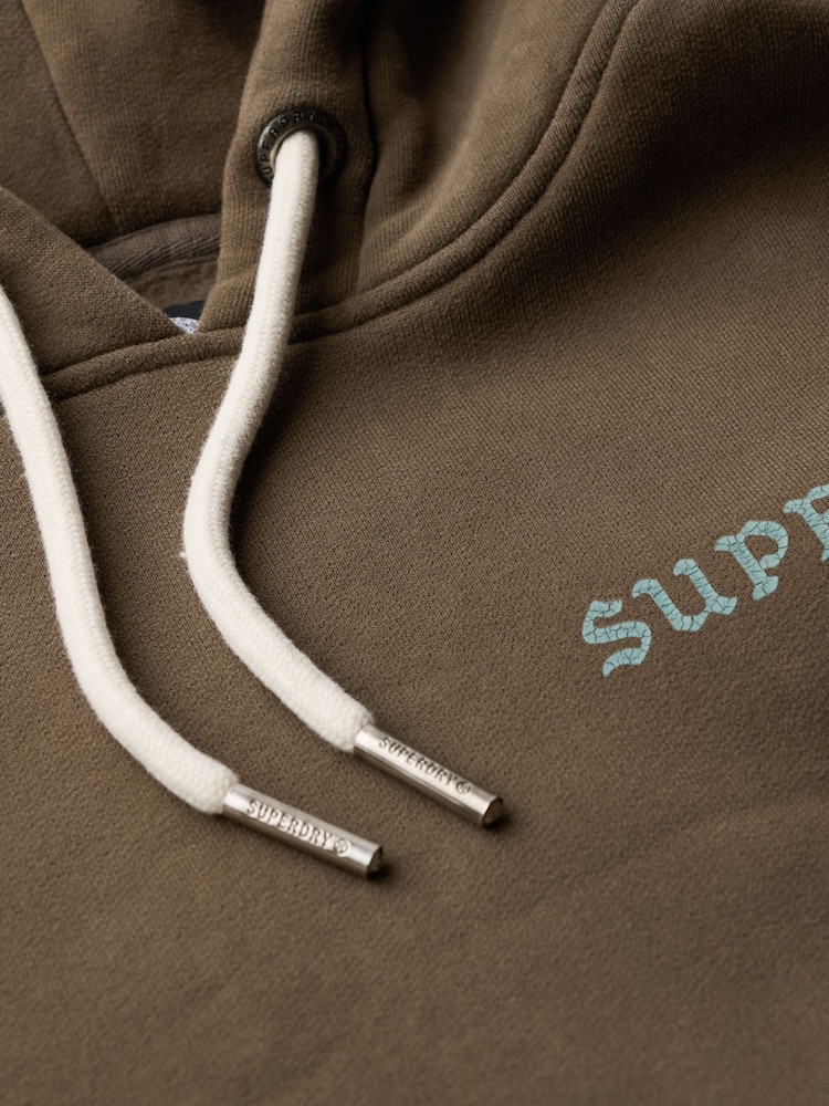Superdry Dark Khaki Tattoo Graphic Hoodie - Image 7 of 7