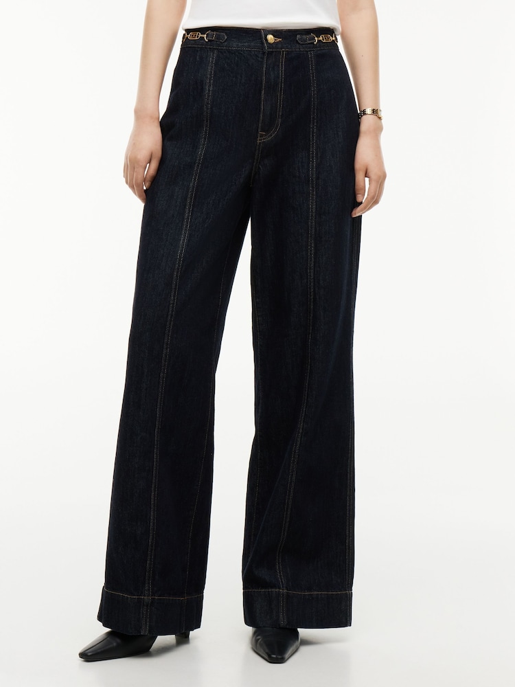 Tommy Hilfiger Black Indie High Rise '70s Wide Jeans - Image 1 of 7 Tommy Hilfiger Black Indie High Rise '70s Wide Jeans - Image 1 of 7