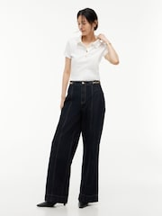 Tommy Hilfiger Black Indie High Rise '70s Wide Jeans - Image 3 of 7