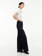 Tommy Hilfiger Black Indie High Rise '70s Wide Jeans - Image 5 of 7