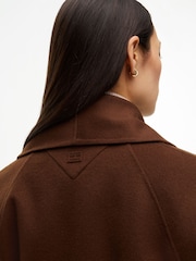 Tommy Hilfiger Brown Shawl Collar Wool Blend Relaxed Coat - Image 5 of 8