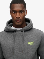 Superdry Grey Carbon Marl Essential Slim Fit Logo Hoodie - Image 3 of 5