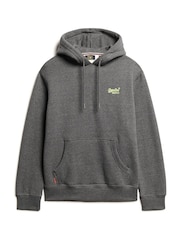 Superdry Grey Carbon Marl Essential Slim Fit Logo Hoodie - Image 4 of 5
