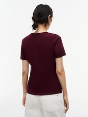Czerwony - Tommy Hilfiger Slim Crew Neck T-Shirt - Obraz 2 z 5