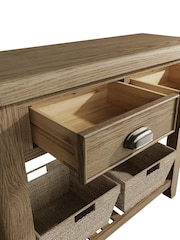 K Interiors Brown Embleton Solid Wood Console Table with 2 Storage Baskets - Image 3 of 4
