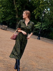 Boden Green Midi Laura Jersey Shirt Dress - Image 1 of 6